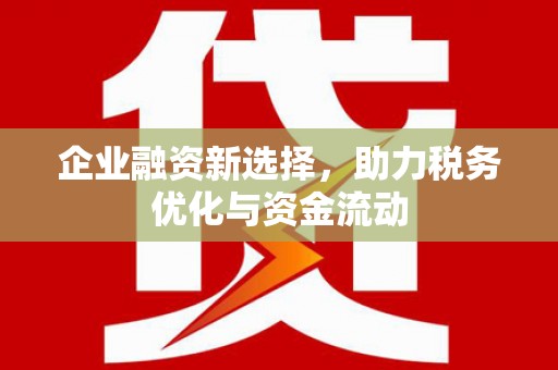 临夏企业融资新选择，助力税务优化与资金流动