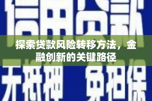 临夏探索贷款风险转移方法，金融创新的关键路径