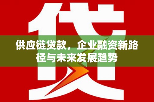 临夏供应链贷款，企业融资新路径与未来发展趋势