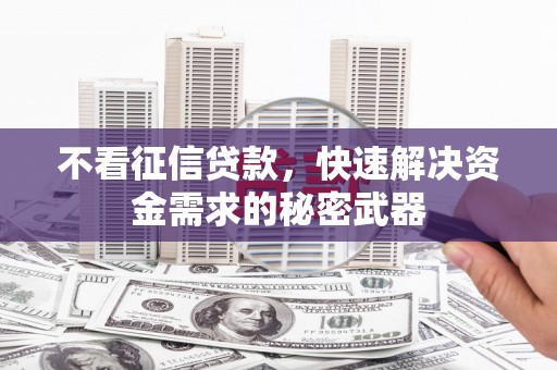 临夏不看征信贷款，快速解决资金需求的秘密武器