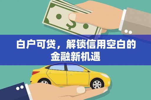 临夏白户可贷，解锁信用空白的金融新机遇