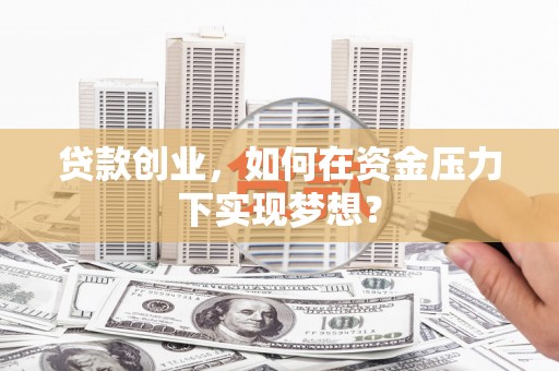 临夏贷款创业，如何在资金压力下实现梦想？