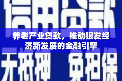 临夏养老产业贷款，推动银发经济新发展的金融引擎