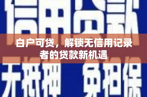 临夏白户可贷，解锁无信用记录者的贷款新机遇