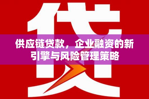 临夏供应链贷款，企业融资的新引擎与风险管理策略
