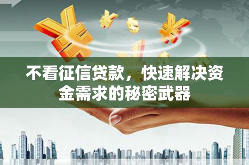 临夏不看征信贷款，快速解决资金需求的秘密武器