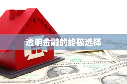 临夏透明金融的终极选择